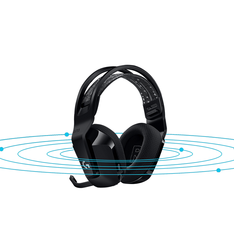罗技G733LIGHTSPEED无线RGB游戏耳机麦克风（黑色）